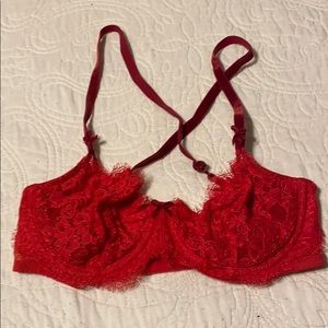 Red unlined bra